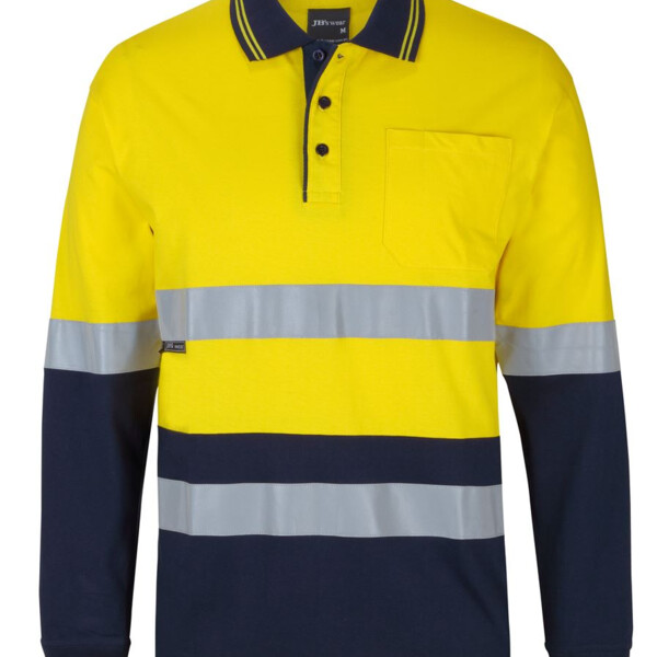 JB's Hi Vis Longsleeve (D+N) Cotton Polo Thumbnail