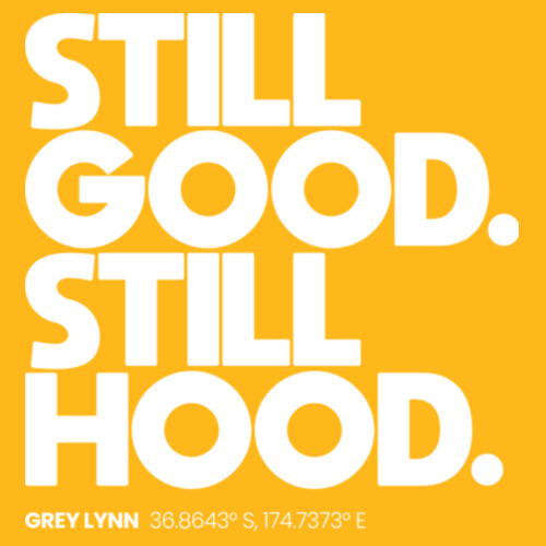 GREY LYNN HOOD TEE - Gildan Mens Heavy Cotton T-Shirt Design