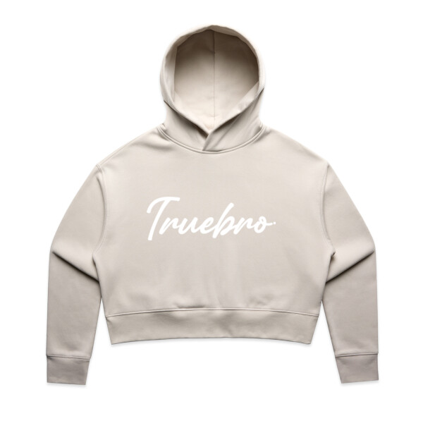 TRUEBRO SCRIPT CROPPED HOODIE - AS Colour Womens Relax Crop Hood Thumbnail