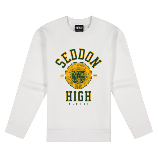 WHITE SEDDON CREW - Cloke Women's Standard Crew Neck Sweat Thumbnail