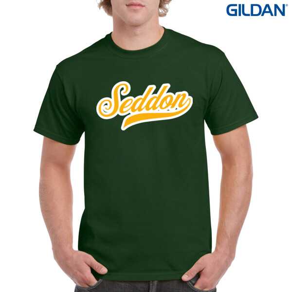 GREEN SEDDON SCRIPT TEE - Gildan Mens Heavy Cotton T-Shirt Thumbnail