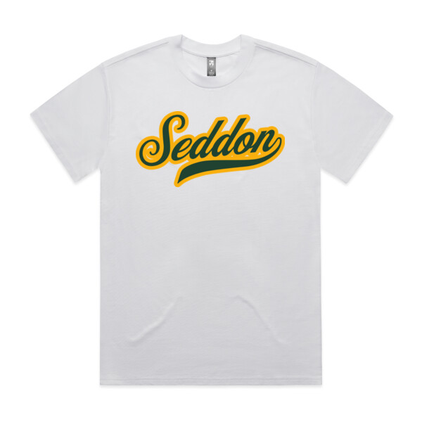 WHITE SEDDON SCRIPT TEE (OVERSIZED BOXY FIT) - AS Colour Mens Heavy Tee Thumbnail