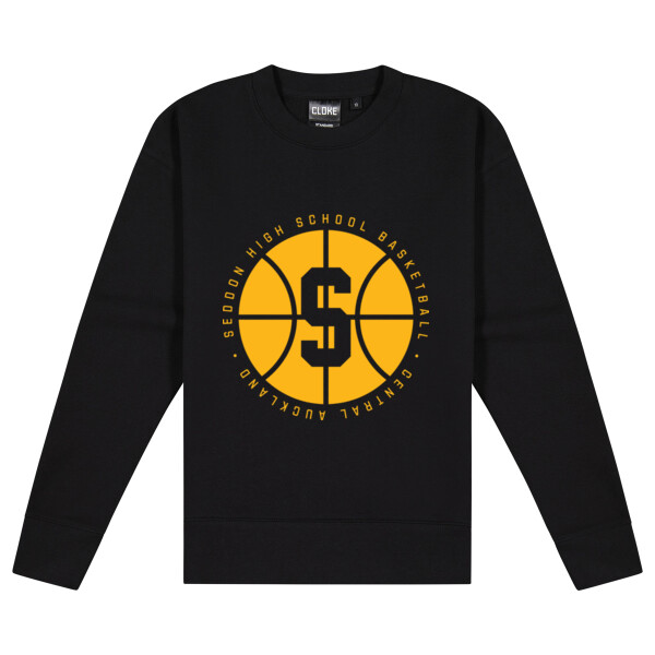BLACK SEDDON BBALL CREW - Cloke Women's Standard Crew Neck Sweat Thumbnail